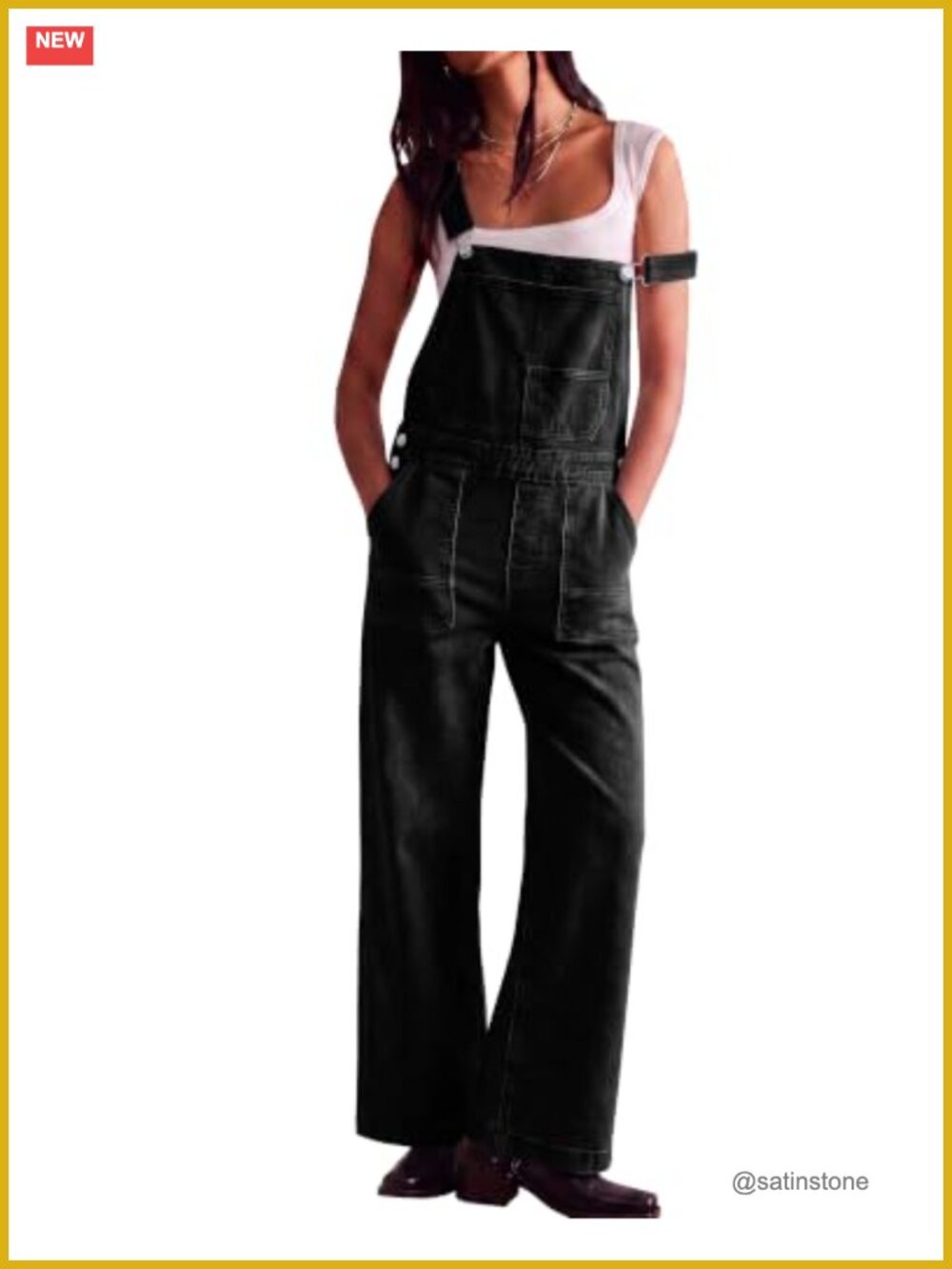 Women's Wide Leg Denim Overalls Straight Leg Boyfriend Jumpsuit